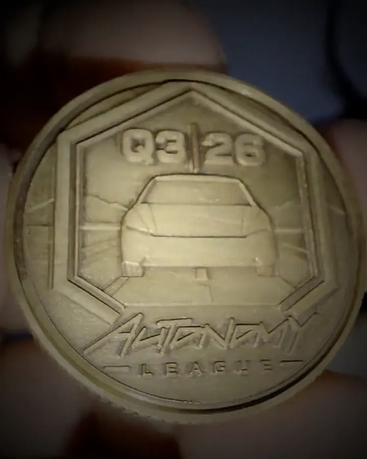 Bronze-tone 2.5D challenge coin, face view
